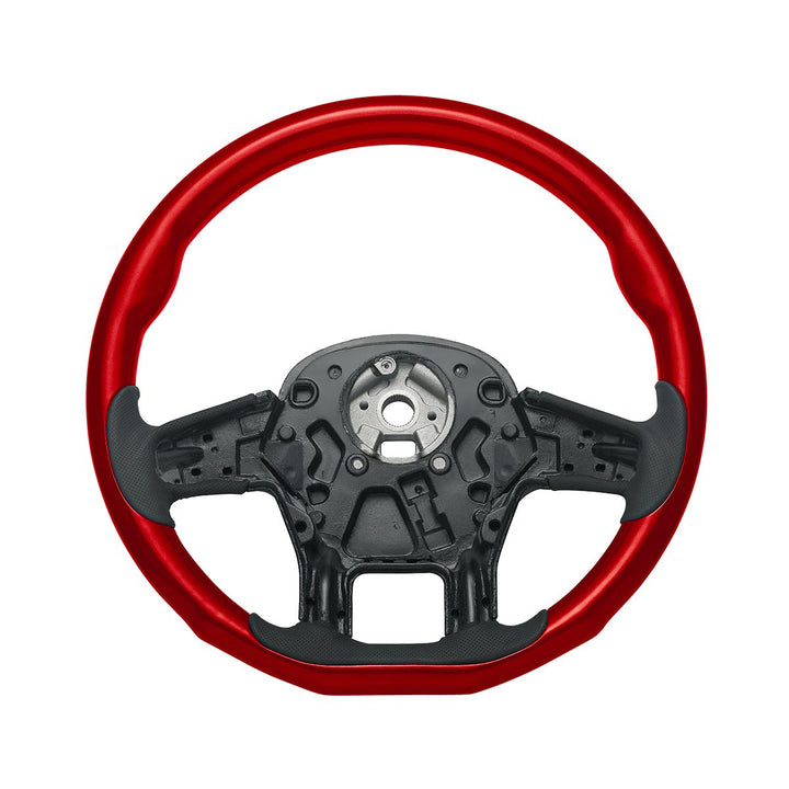 18" YourGrip Wood Candy Color Steering Wheel For 2012-2021 PB 579 &amp; 2013-2021 KW T680 - Candy Red