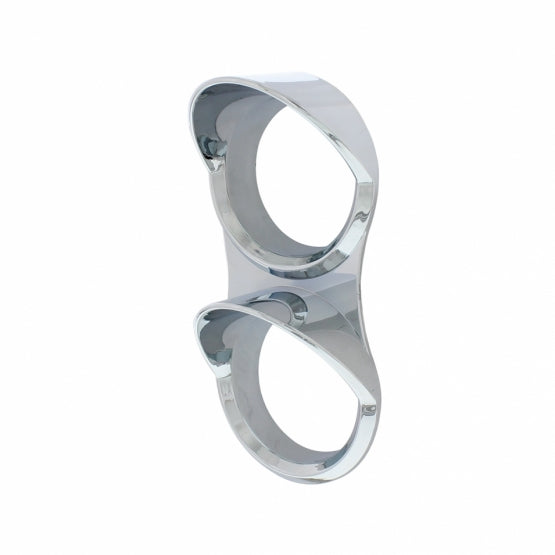 Chrome Small 2 - Gauge Bezel With Visor For Mack