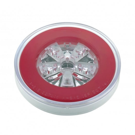 18 LED 4" Round GloLight (Stop, Turn &amp; Tail) - Red LED/Red Lens (Card)