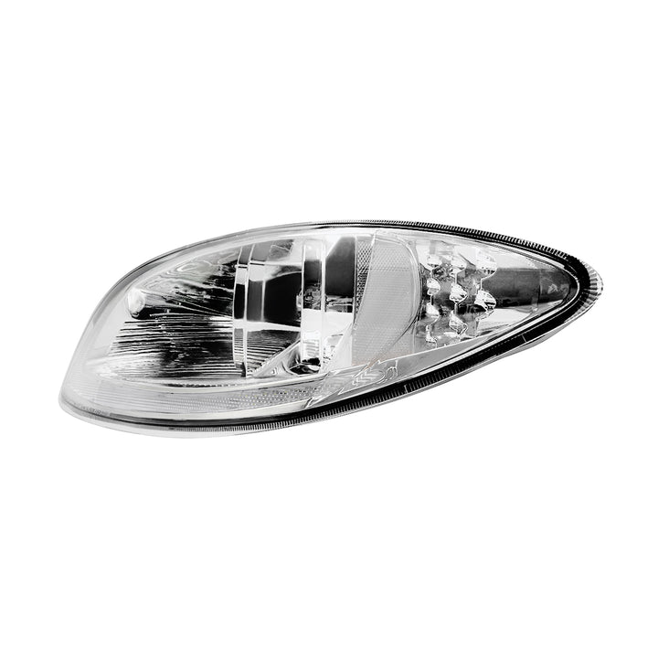 Chrome LED Headlight With LED Light Bar &amp; Turn Signal For 2006-2017 International Prostar - Driver