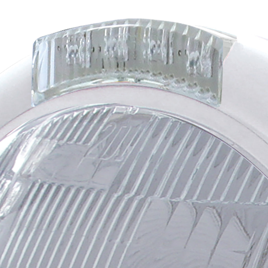 Chrome Classic Headlight H6024 Bulb &amp; LED Turn Signal - Clear Lens