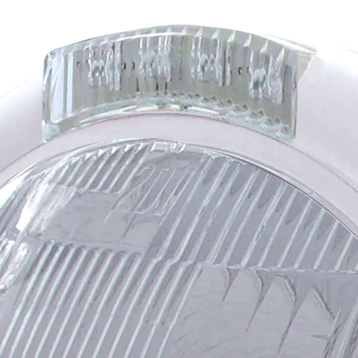 Chrome Classic Headlight H6024 Bulb &amp; LED Turn Signal - Clear Lens