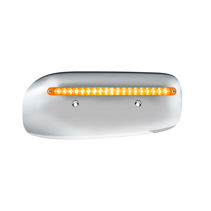 19 LED Rear Headlight Housing Cover For 2008-2023 Peterbilt 389 (Passenger) - Amber LED/Lens