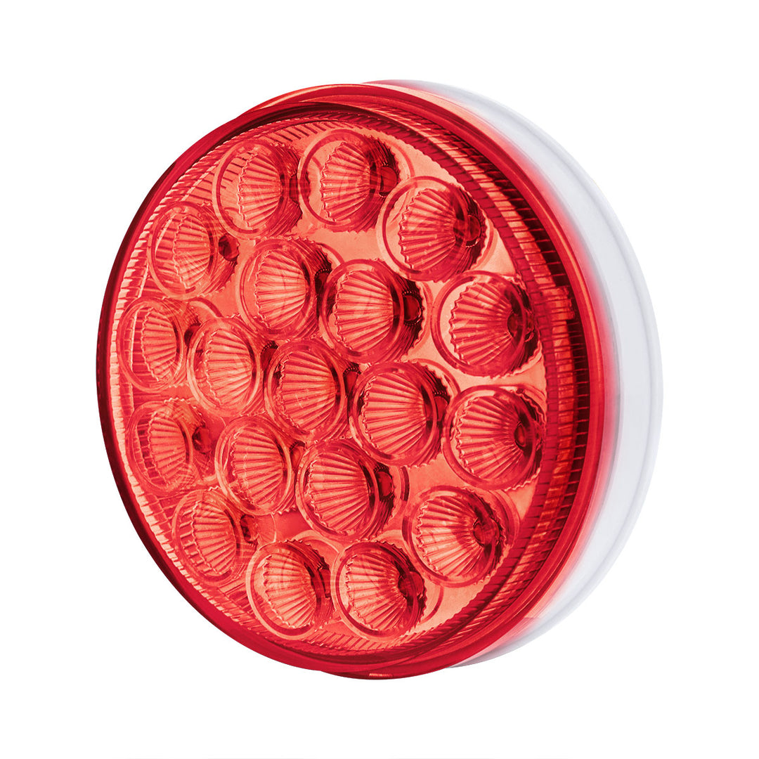 19 LED 4" Round Double Fury Light (Stop &amp; Turn) - Red &amp; Blue LED/Clear Lens