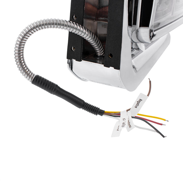 10 High Power LED "Blackout" Projection Headlight Assembly W/Mounting Arm &amp; Turn Signal Side Pod - Driver Side