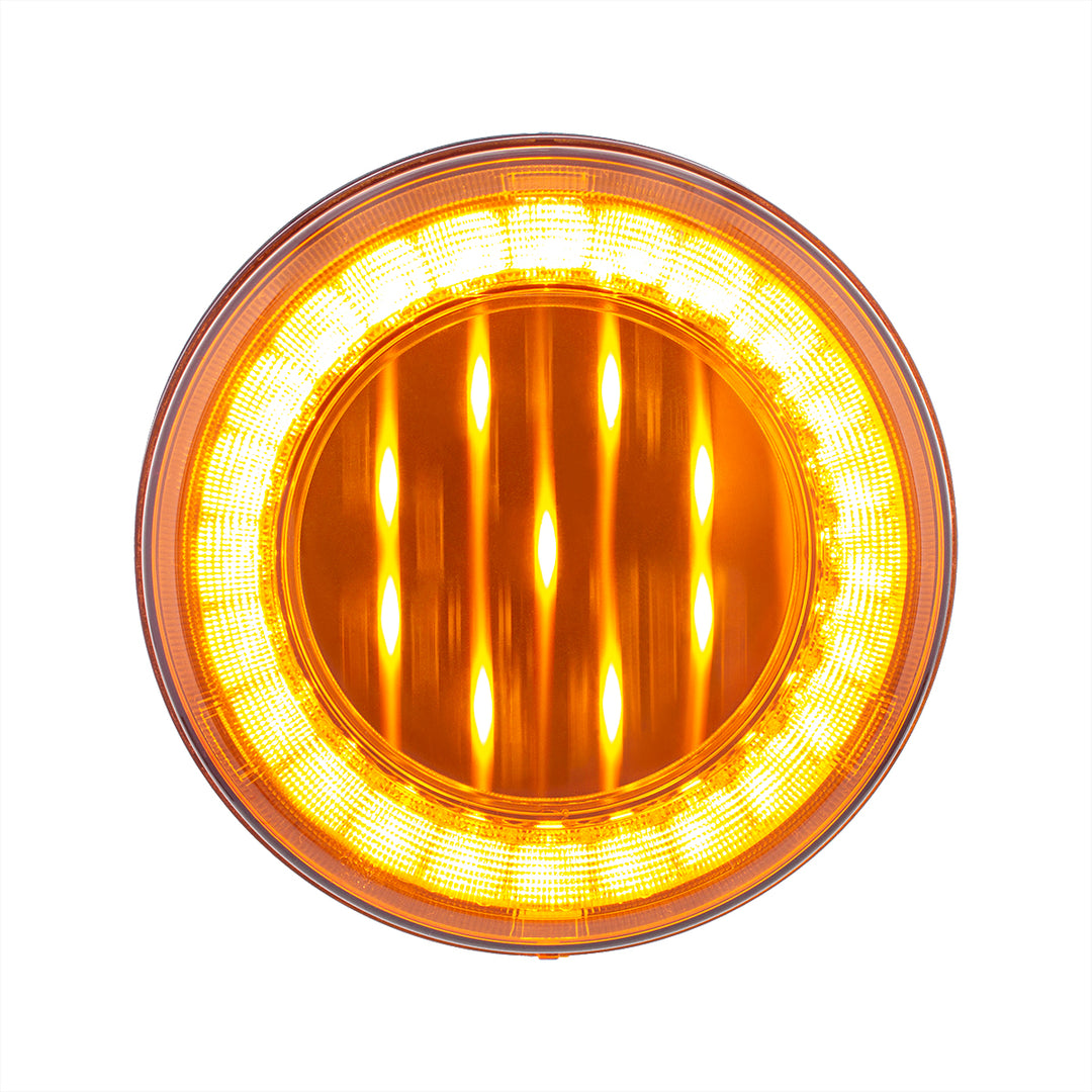 33 LED 4" Round Lumos Light X - Series (Turn Signal) - Amber LED/Amber Lens