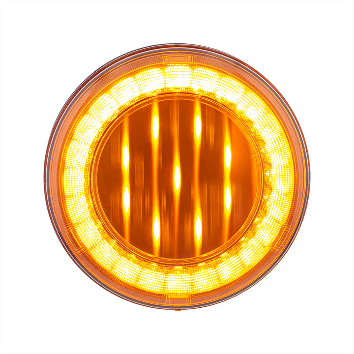 33 LED 4" Round Lumos Light X - Series (Turn Signal) - Amber LED/Amber Lens