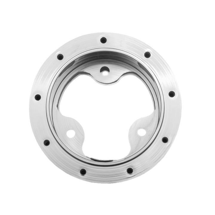 Chrome Aluminum 3 - Bolt Hub Adapter for 9 - Screw Steering Wheel
