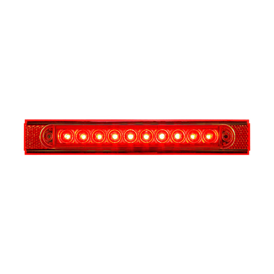 10 LED Conspicuity Reflector Plate Light With Red Reflector - Red LED/Red Lens (Each)