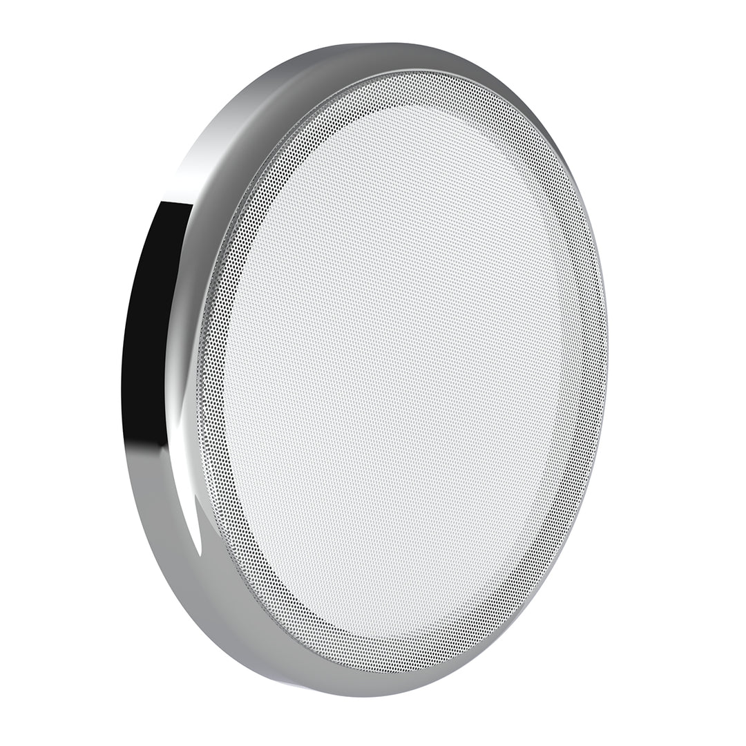 Chrome 7 - ¼" Round Speaker Cover For Peterbilt 389 (2008+), 388 (2008-2014), 379/378/335/330 (1995-2000), Snap-On