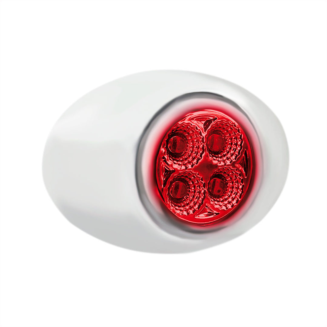 4 LED Double Fury Light (Clearance/Marker) - Red &amp; White LED/Clear Lens
