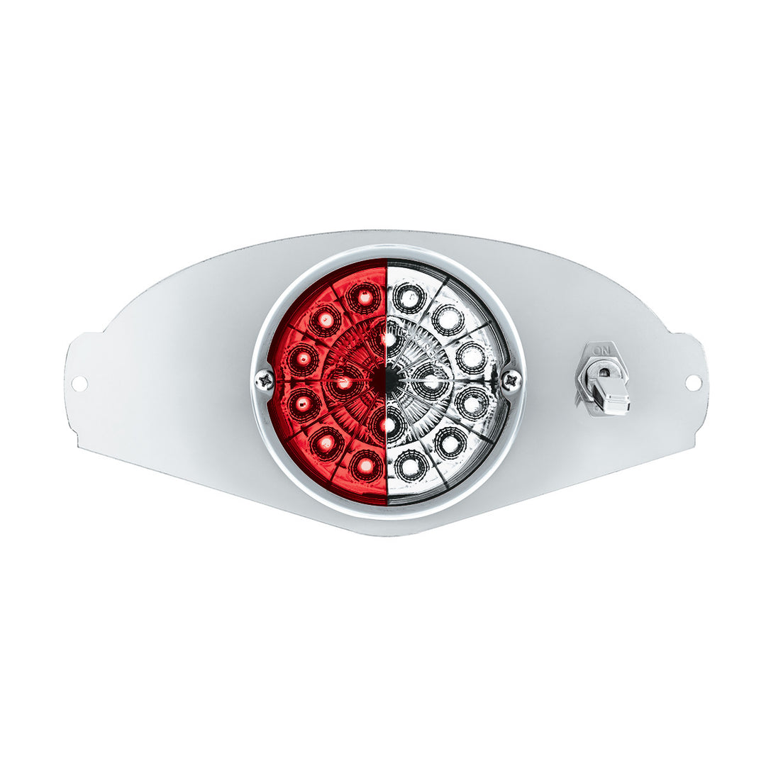 304 Stainless Steel Above Door Dome Light Kit W/ 17 LED Double Fury Watermelon For 2008-2017 FL Cascadia - Red &amp; White LED