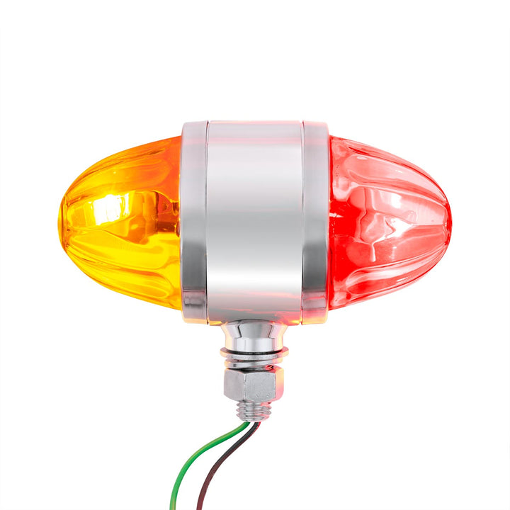UltraBurst Chrome Double Face Glass Watermelon Light - Amber &amp; Red LED/Clear Lens