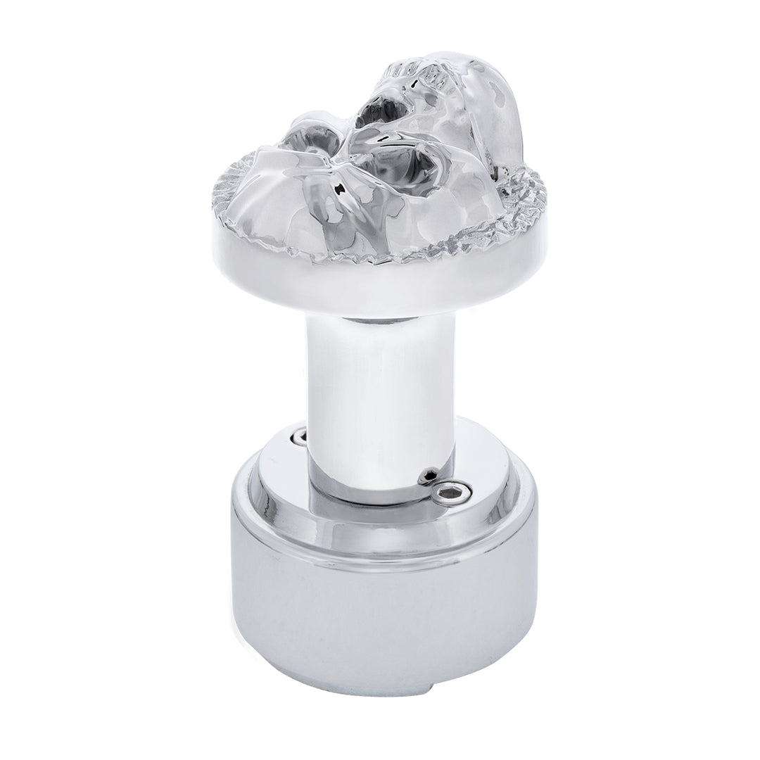 Skull Thread-On Shift Knob &amp; Adapter For Eaton Fuller Style 9/10 Shifter - Chrome
