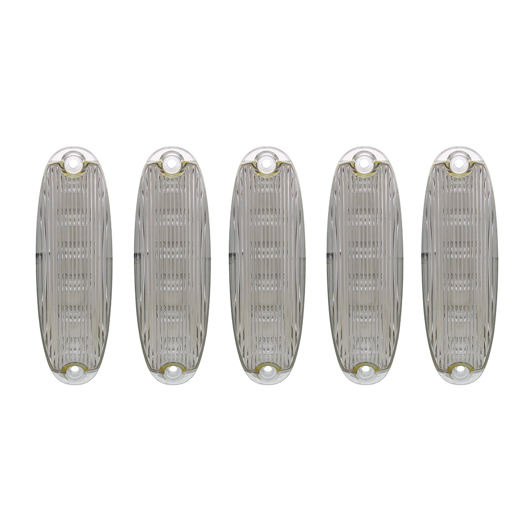 6 Amber LED Cab Lights For 2008-2017 Freightliner Cascadia - Clear Lens (5-Pack)