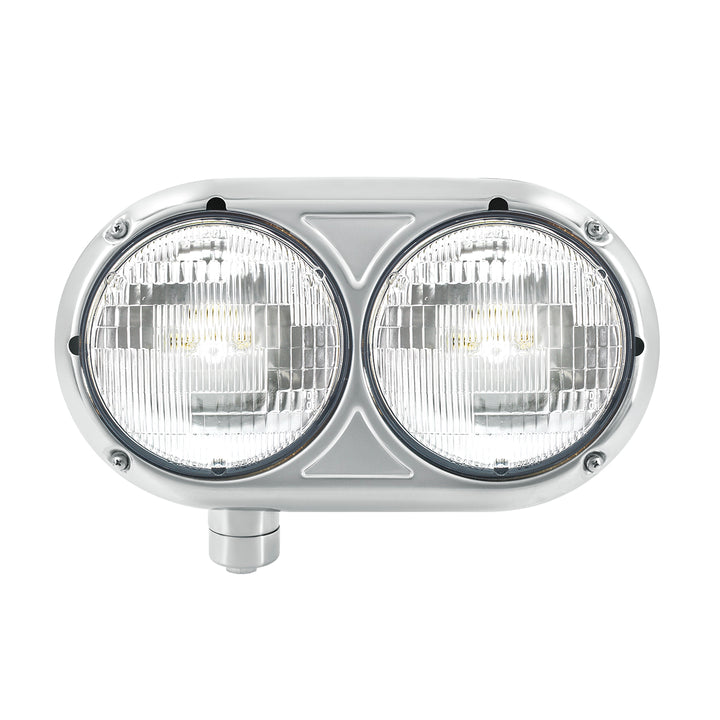 Headlight Assembly With Halogen Bulbs &amp; 304 Stainless Steel Housing For Peterbilt 359 - Driver