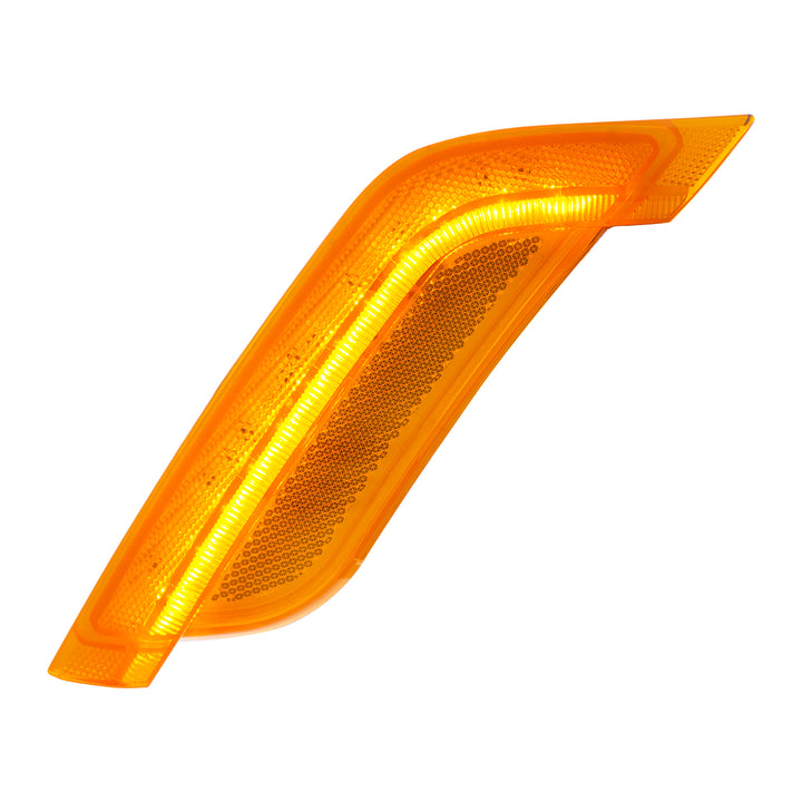 12 Amber LED Fender Turn Signal Light For Peterbilt 579 (2012-2021) &amp; 587 (2012-2018) - Driver, Amber Lens