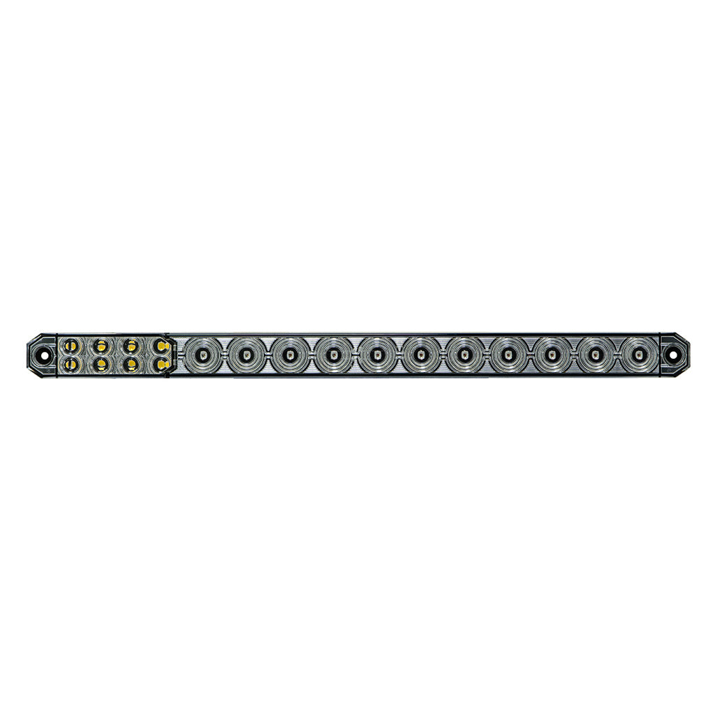 17" 27 LED Low Profile Light Bar (Stop, Turn &amp; Tail) With Back-Up Light - Red &amp; White LED/ Clear Lens