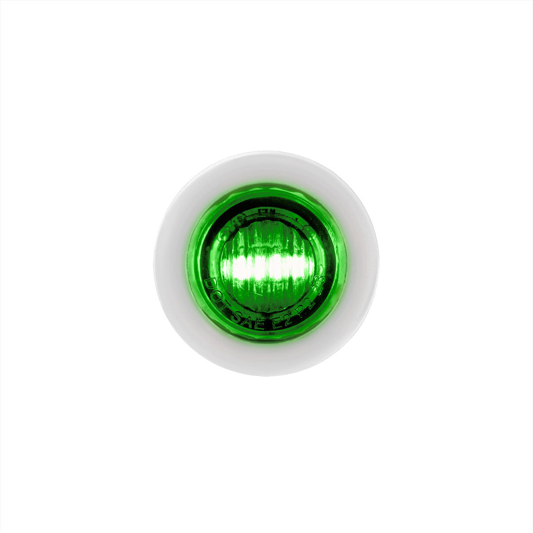 2 LED 3/4" Mini Dual Function Double Fury Light (Clearance/Marker) - Red &amp; Green LED/Clear Lens