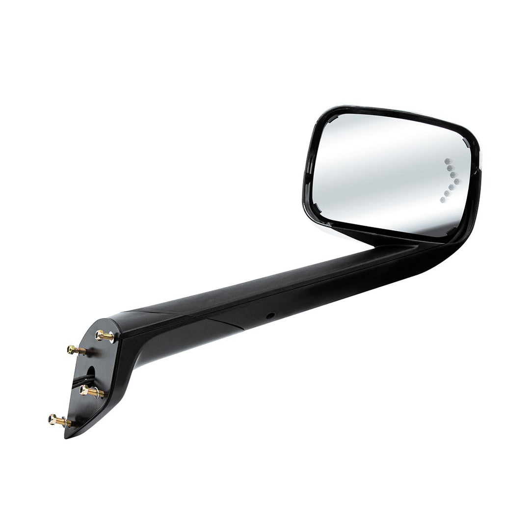 Hood Mirror Assembly W/LED Lights On Mirror Cover &amp; Glass For 2018-2025 Cascadia - Heated/Passenger
