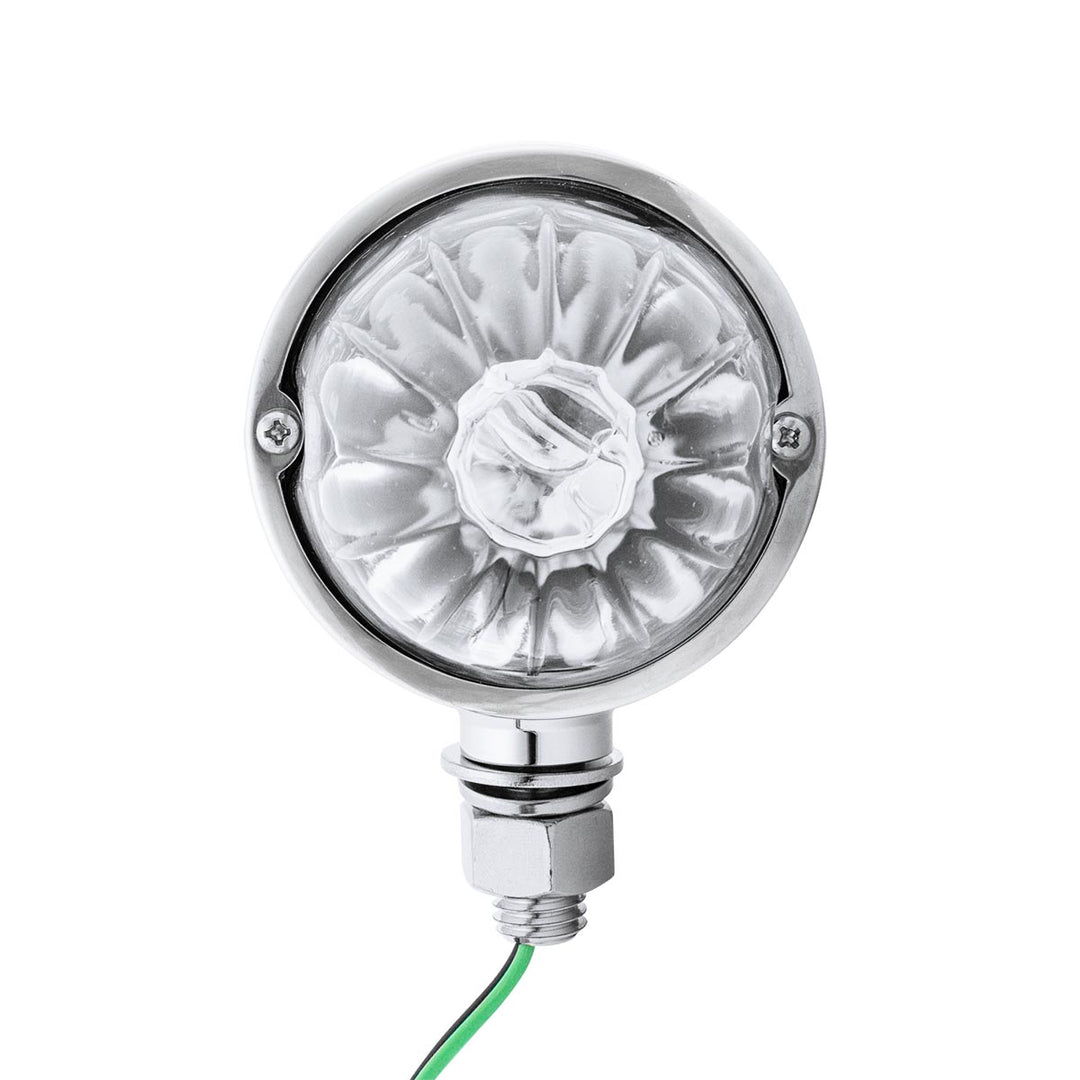 UltraBurst Chrome Double Face Glass Watermelon Light - Amber &amp; Red LED/Clear Lens