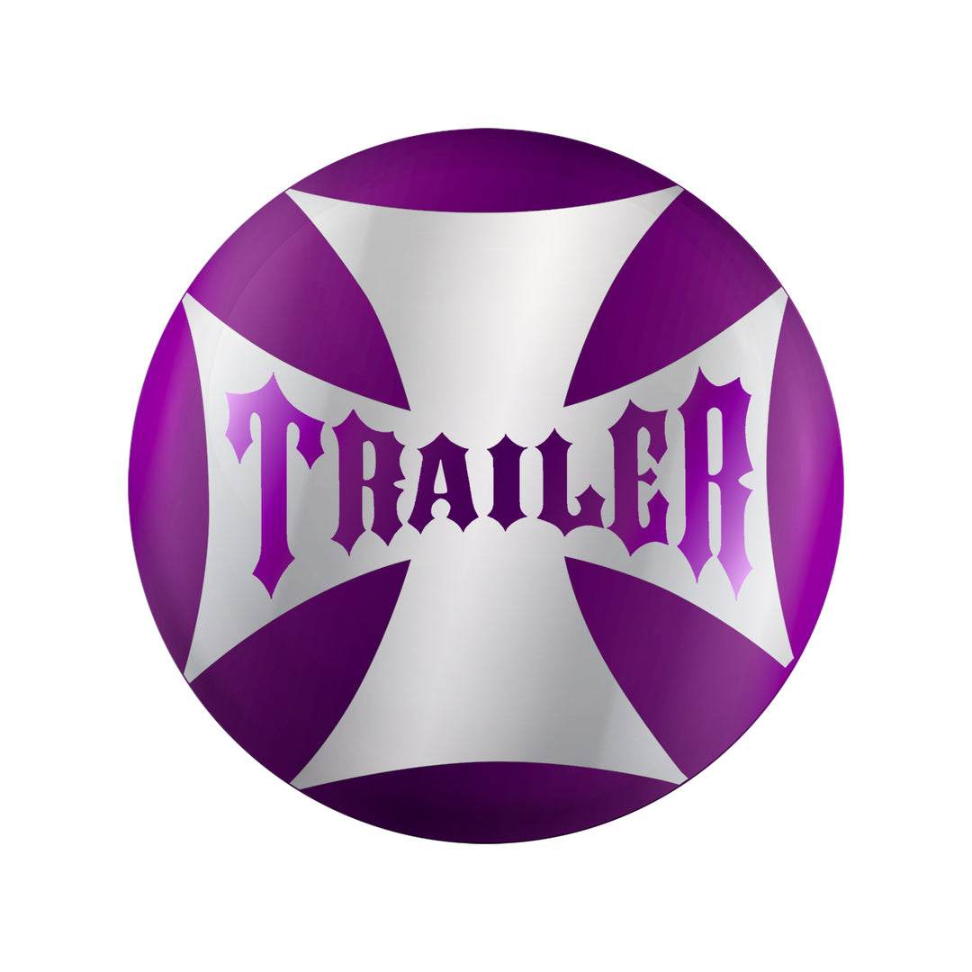 "Trailer" Maltese Cross Air Valve Knob Candy Color Sticker Only - Candy Purple