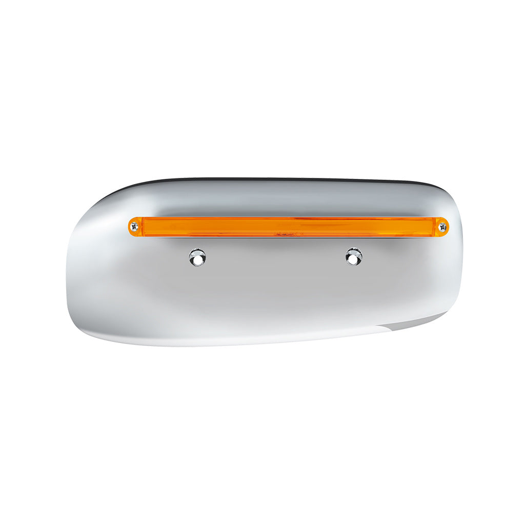24 LED GloLight Rear Headlight Housing Cover For 2008-2023 Peterbilt 389 (Passenger) - Amber LED/Lens
