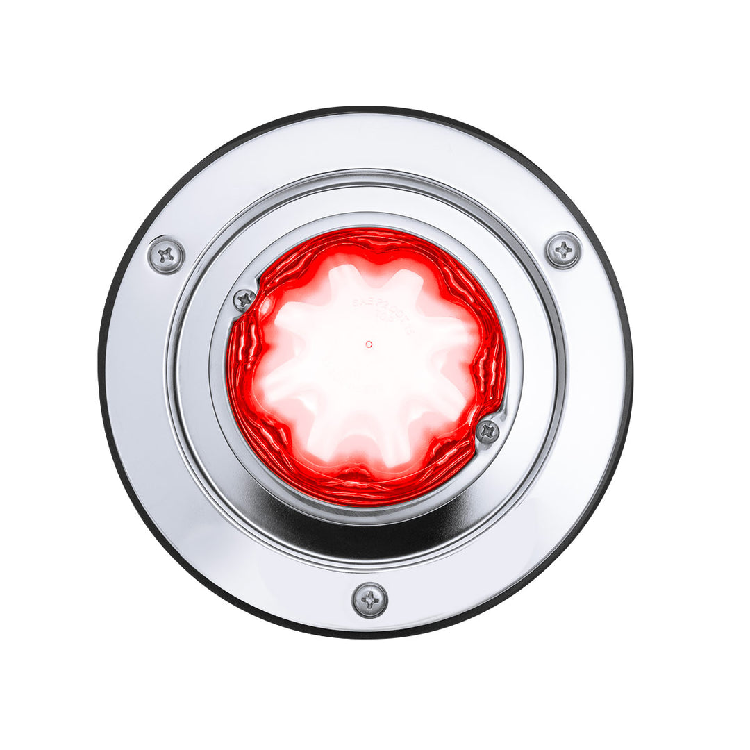 9 LED Dual Function GloLight Watermelon Sleeper Bunk Kit With 304 Stainless Steel Bezel - Red LED/Clear Lens