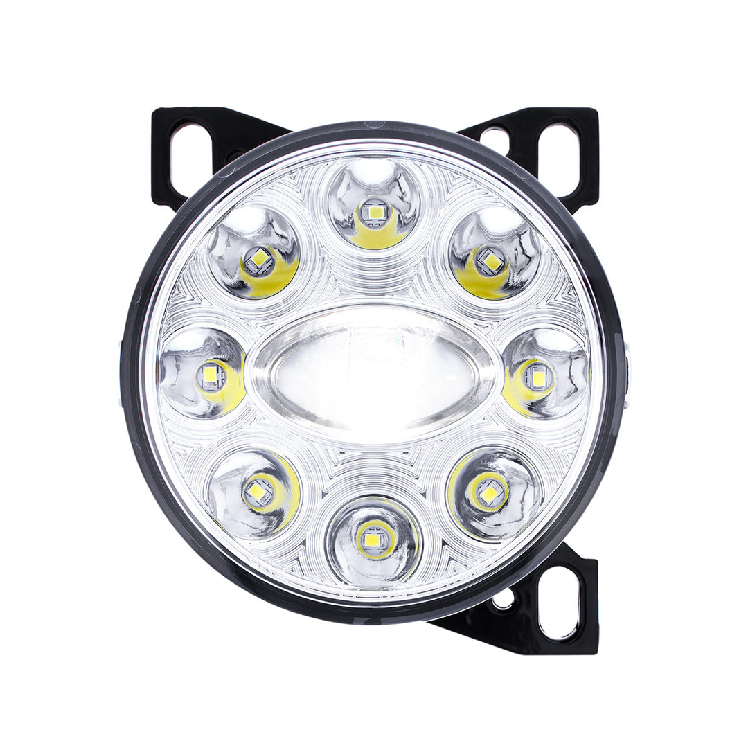 9 LED Projector Fog Light With LED Position Lights For Peterbilt 579/587 &amp; Kenworth T660 - Chrome