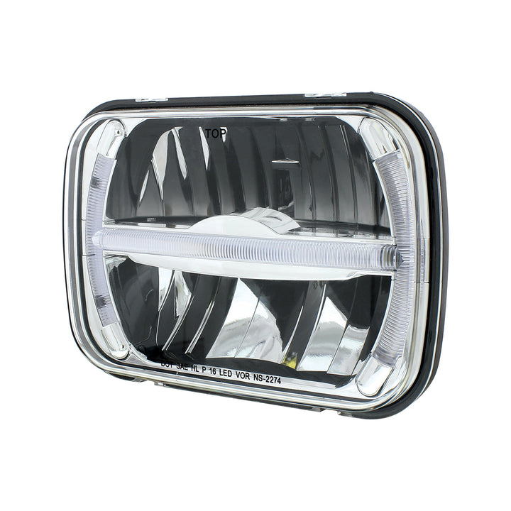 ULTRALIT - 7 LED 5" x 7" Rectangular Headlight With LED Light Bar