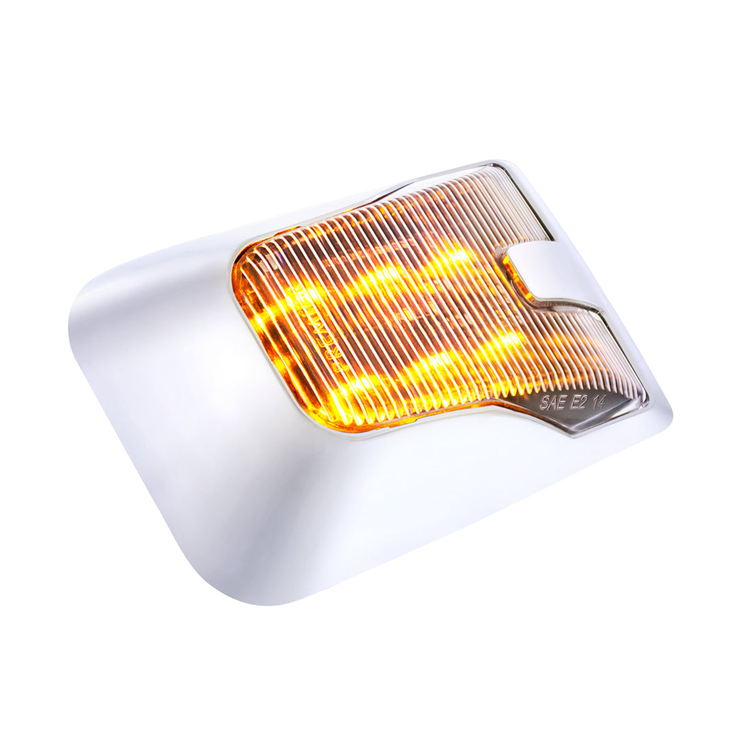 Chrome LED Door Side Marker Light Bezel For 1998-2024 Volvo VNL