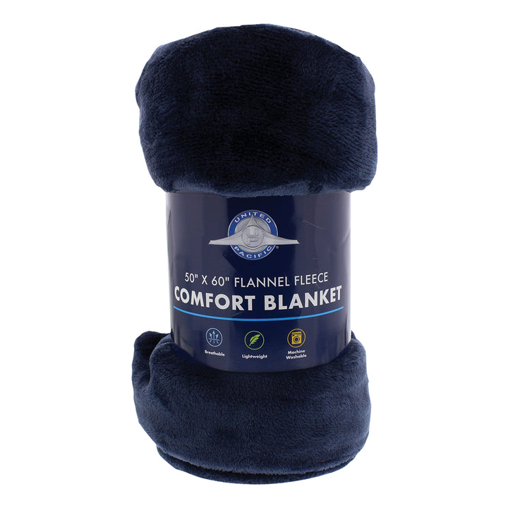 50" x 60" Flannel Fleece Comfort Blanket - Navy Blue