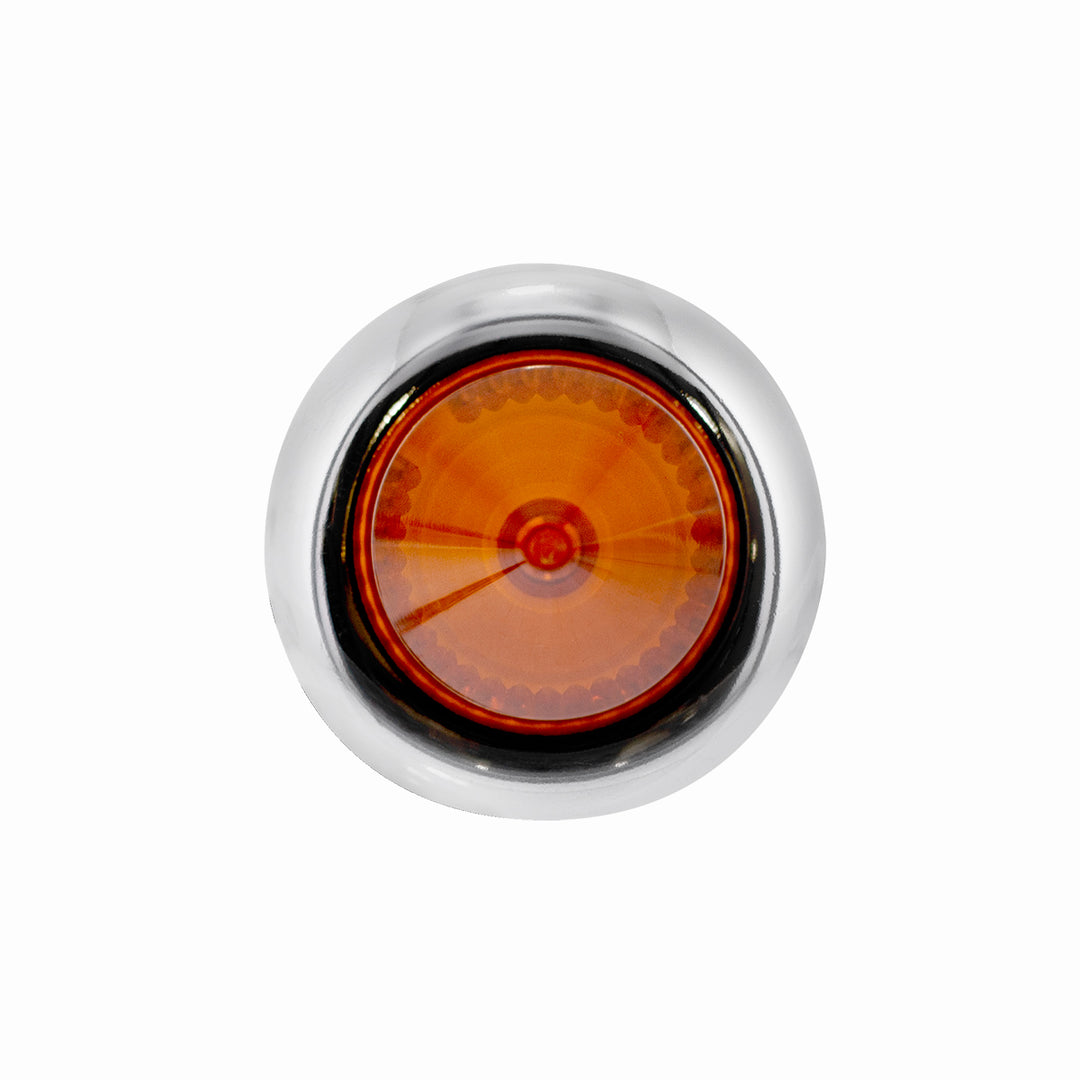 4 LED Dual Function 3/4" Mini Spike Light With Stainless Steel Bezel (Clearance/Marker) - Amber LED/Amber Lens