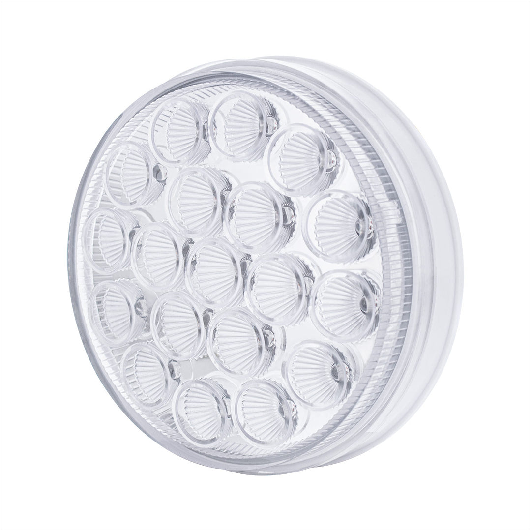 19 LED 4" Round Double Fury Light (Turn Signal) - Amber &amp; Green LED/Clear Lens