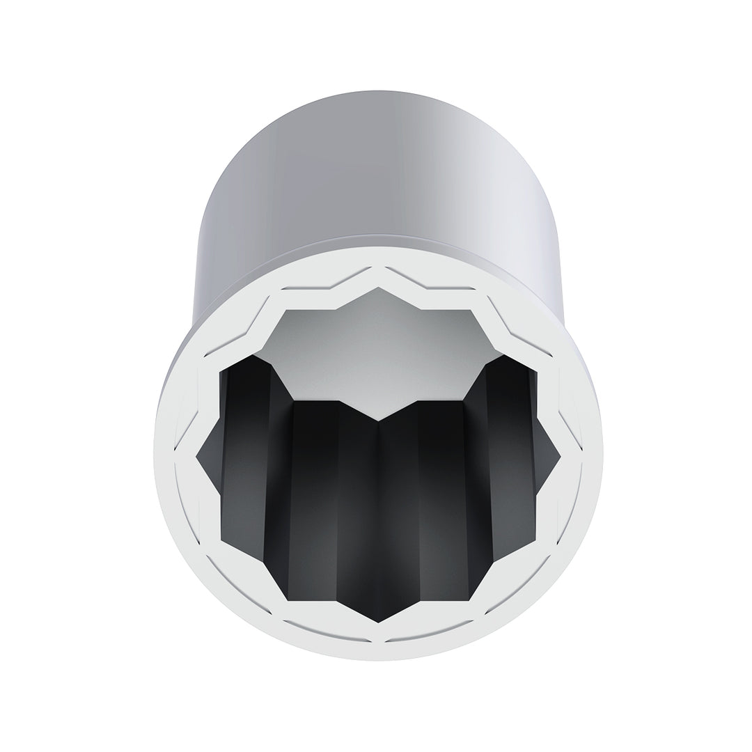 1-1/2" x 3" Chrome Plastic Pointed Nut Cover - Push-On (Bulk)