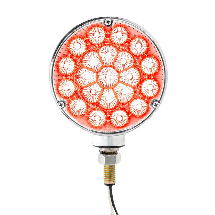 42 LED Reflector Double Face Competition Series Turn Signal Light - Amber &amp; Red LED/Clear Lens