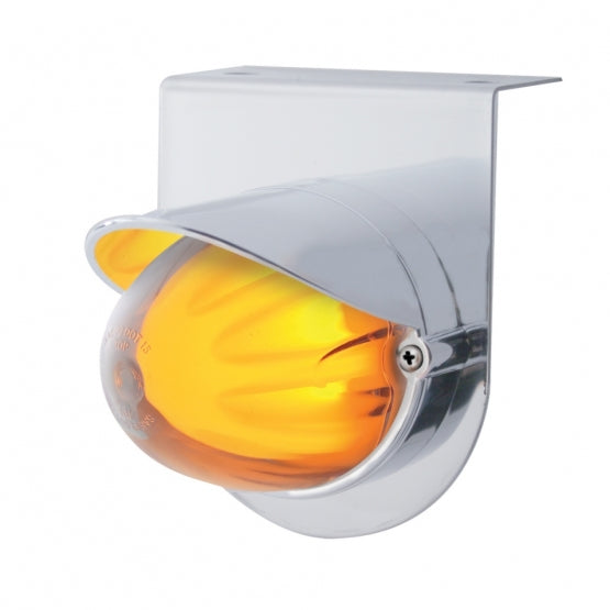 Stainless Light Bracket With 9 LED Dual Function Watermelon GloLight &amp; Visor - Amber LED/Clear Lens