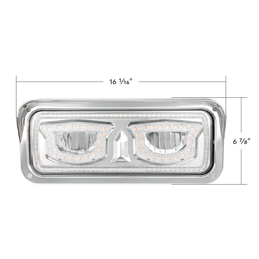 High Power Chrome LED Headlight With Turn Signal And Position Light - Passenger