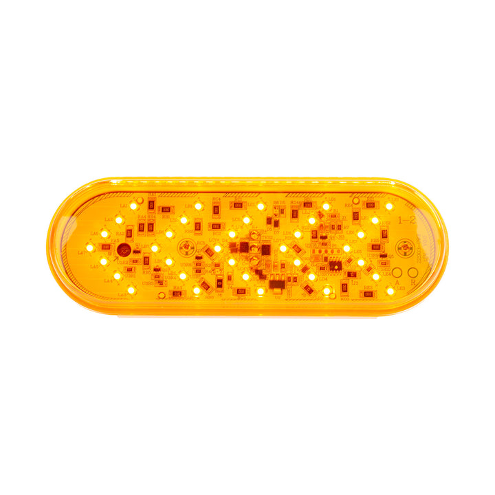 35 LED 6" Oval Sequential Turn Signal Light - Amber LED/Amber Lens (Bulk)