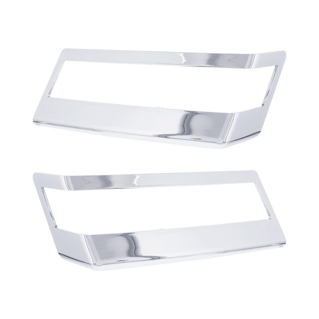 Chrome Plastic Turn Signal Bezels For 2018-2025 Freightliner Cascadia (Pair)