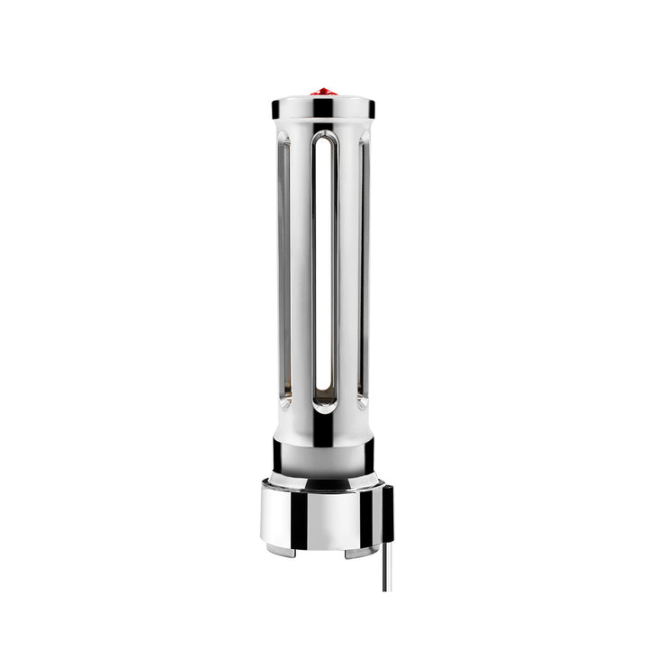 Thread-On Chrome Sonoma Style Gearshift Knob With LED 9/10 Speed Adapter - Red Crystal/Red LED