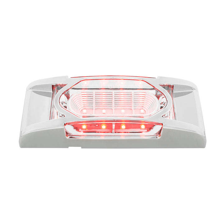 16 LED Reflector Light (Clearance/Marker) With Chrome Bezel - Red LED/Clear Lens