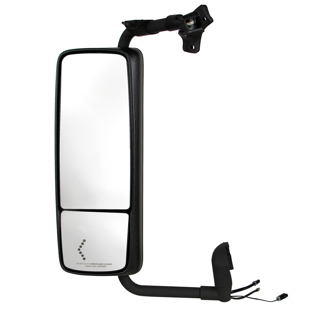 Black Mirror Assembly With LED Turn Signal For 2012-2017 Volvo VNL - Driver