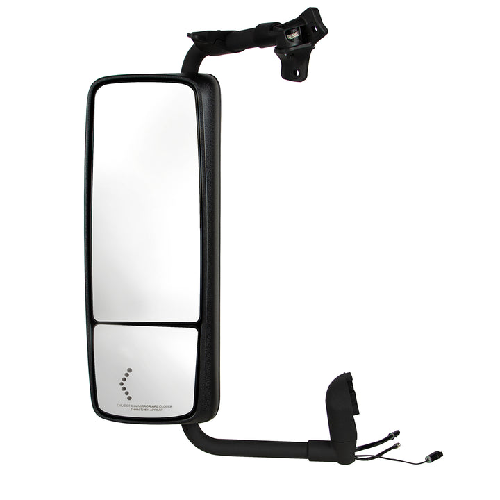 Black Mirror Assembly With LED Turn Signal For 2012-2017 Volvo VNL - Driver