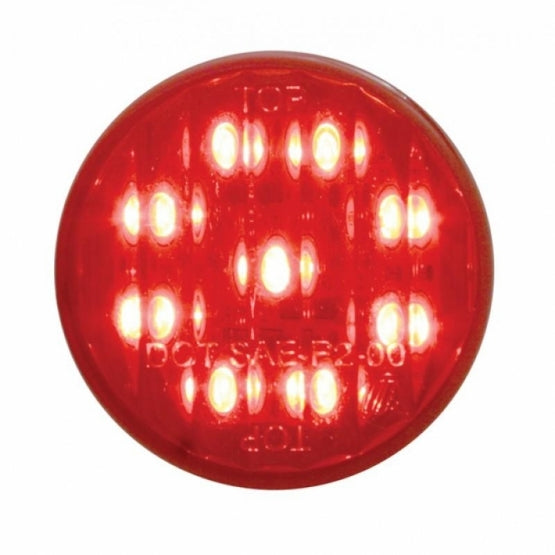 30" Heavy Duty Mud Flap Hangers With 9 LED End Cap &amp; Bezel - Red LED/Red Lens (Pair)
