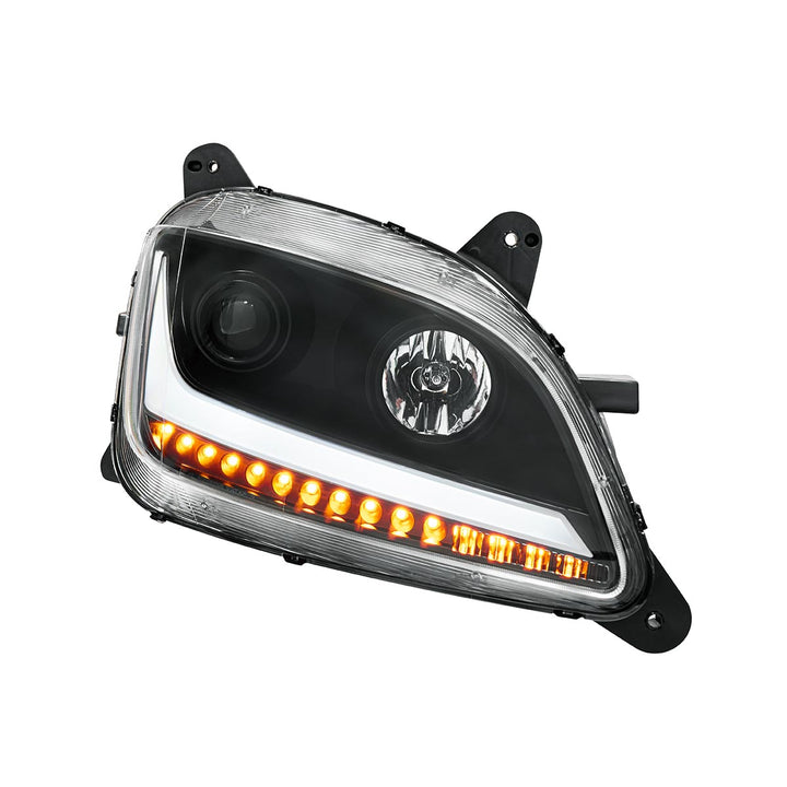 Black Projection Headlight With LED Position &amp; Sequential Signal For 2012-2021 Peterbilt 579 - Passenger