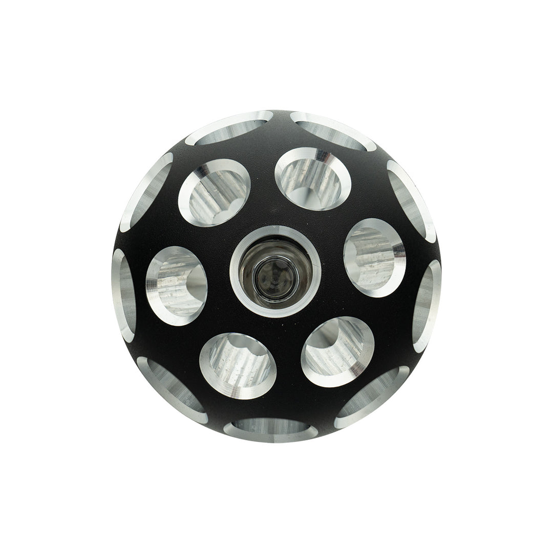 Thread-On Matte Black Phoenix Style Ball Gearshift Knob With LED 9/10 Speed Adapter - Purple LED