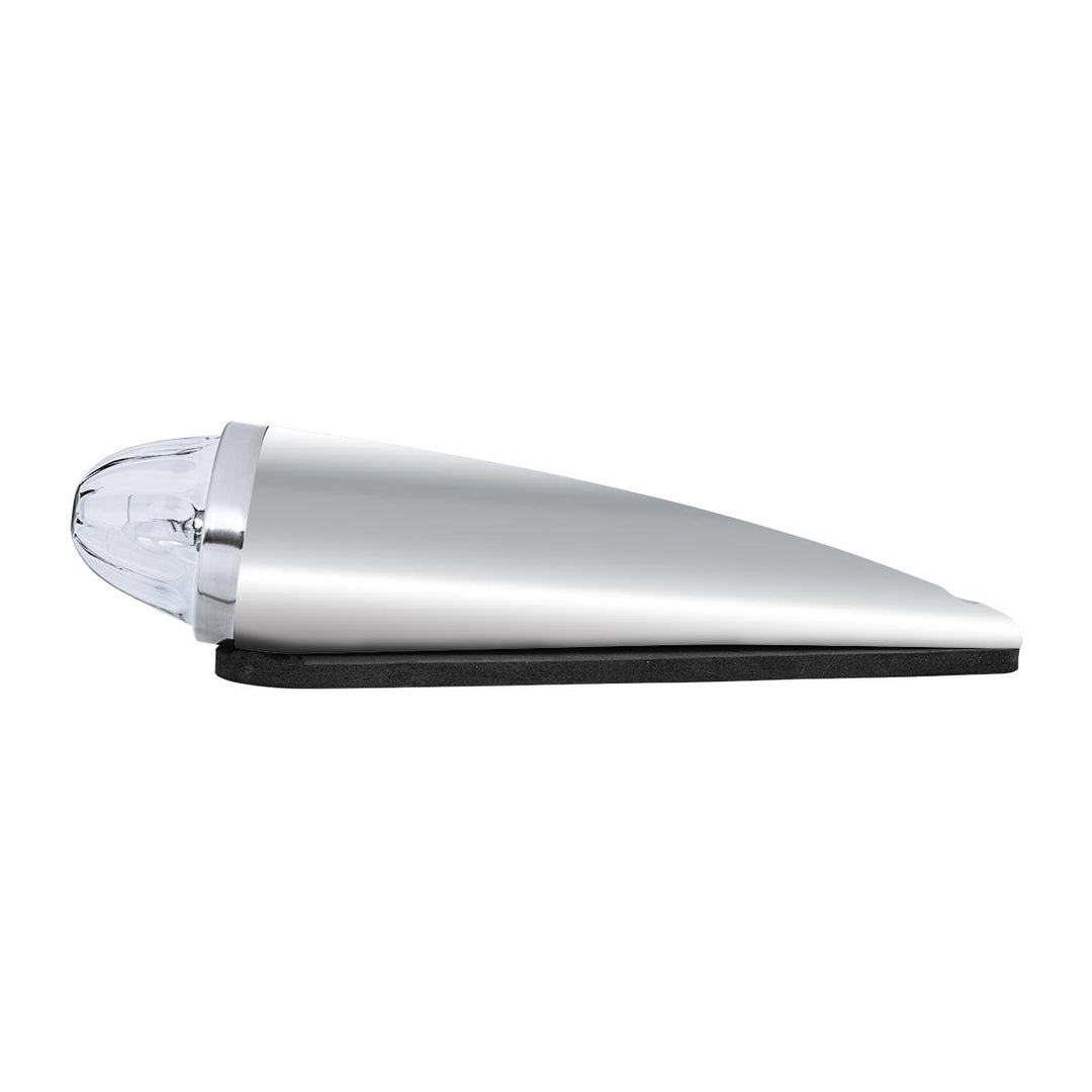 Chrome Die Cast Torpedo Cab Light With Watermelon Glass Lens &amp; 1156 Bulb - Clear