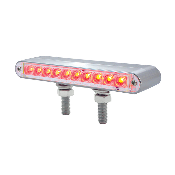 20 LED 6-1/2" Double Face Light Bar - Amber &amp; Red LED/Clear Lens