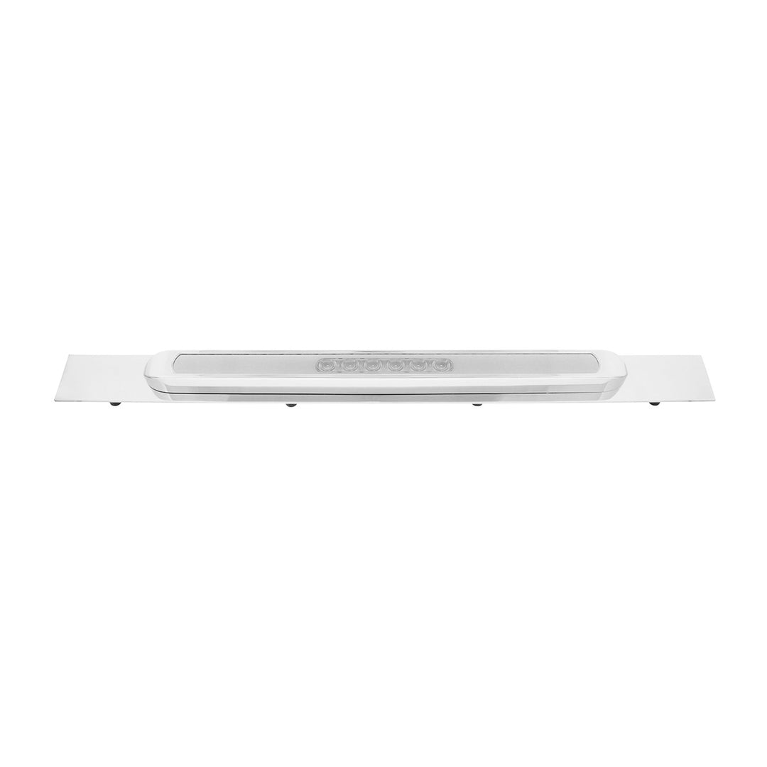 Chrome Top Mud Flap Plate With 28 LED 17" GloLight Bar &amp; Bezel - Red LED/Clear Lens (Each)